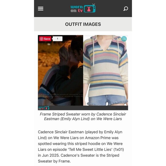 FRAME Striped Drop Shoulder Hooded Sweater MSRP $325 Sz XS—As Seen On TV - Picture 15 of 16